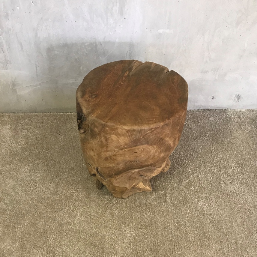 Teak Root Cylinder Side Table - Image 2