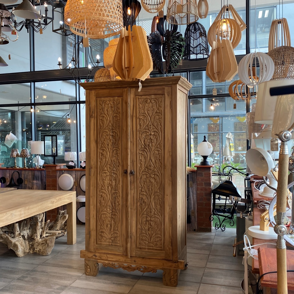 Carved Double Door Cabinet - Image 2