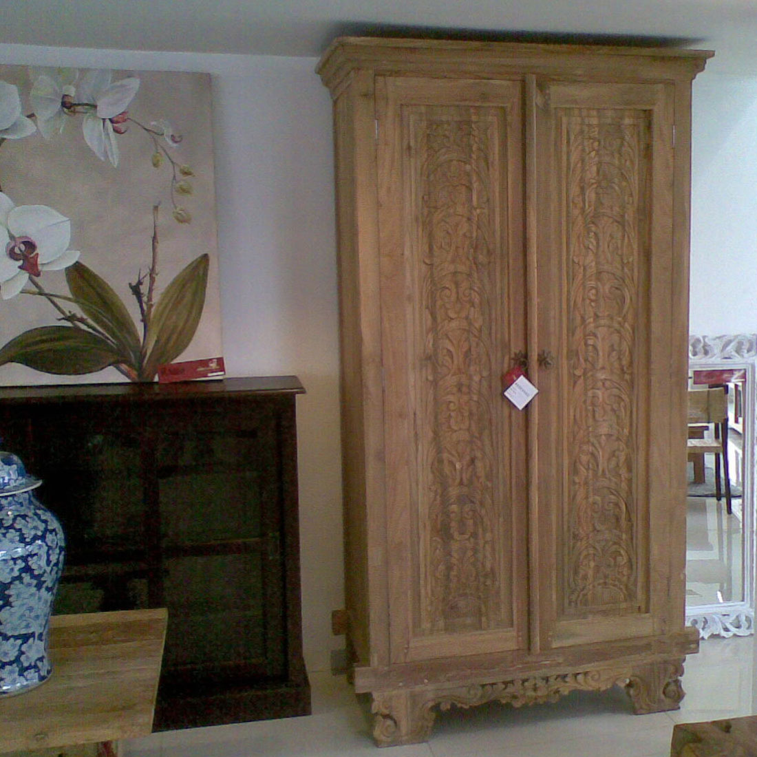 Carved Double Door Cabinet - Image 3