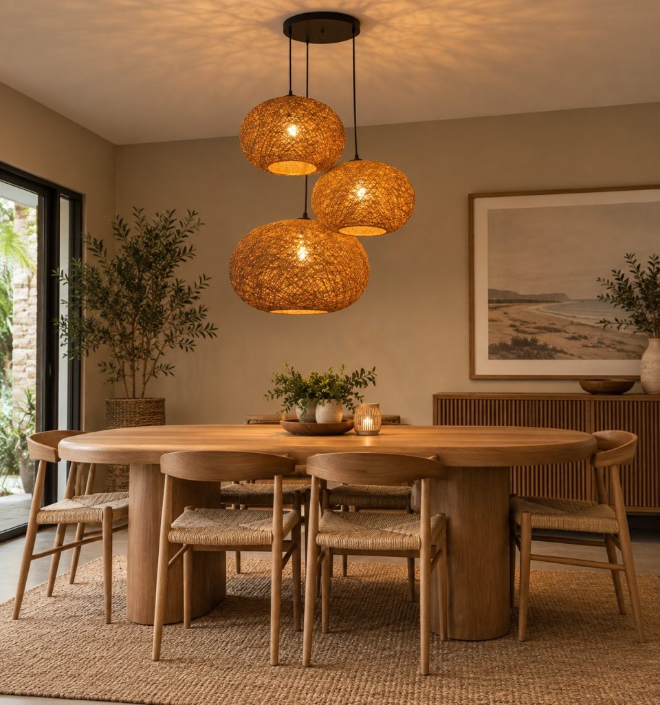 Brown Twine Pendant Cluster