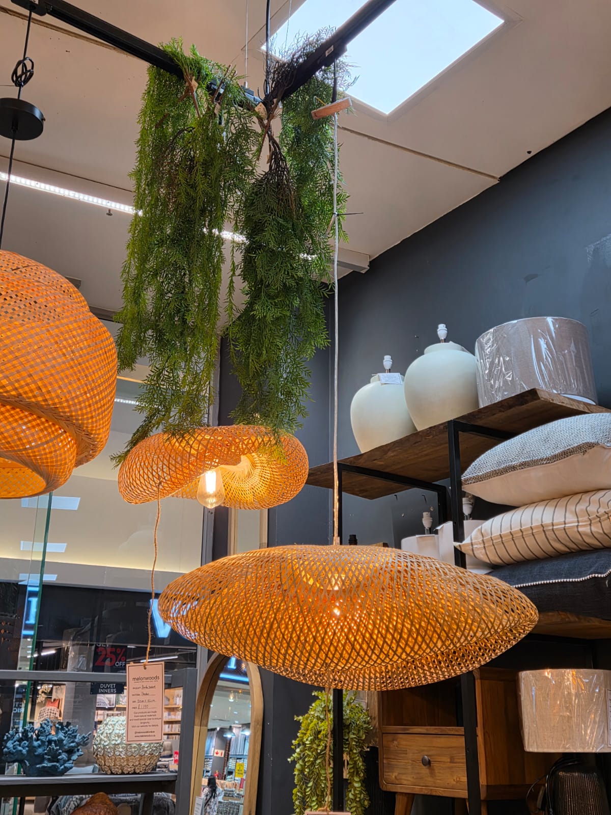Wood and Bamboo Pendant Cluster - Image 3